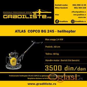 Izdajem helihopter za glacanje / obradu betona- Atlas Copco BG 245